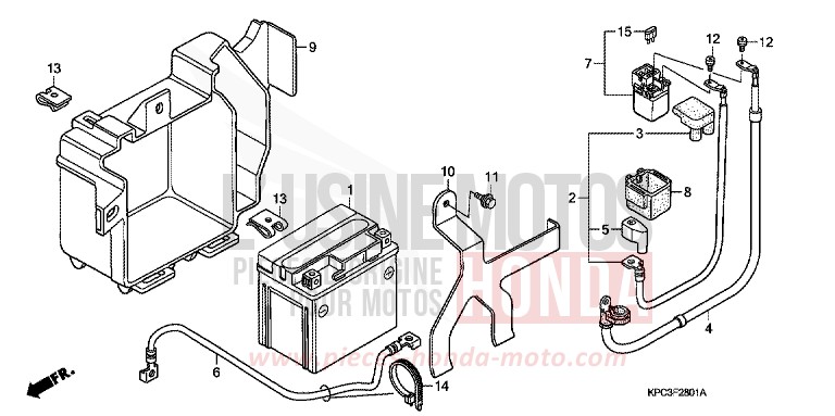 BATTERY (XL125V7/8) for Varadero 125 PEARL CONCOURS BLACK (NHA65) from 2007